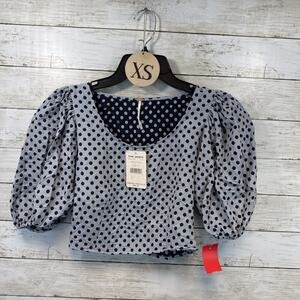 Free People Polka Dot Crop Blouse